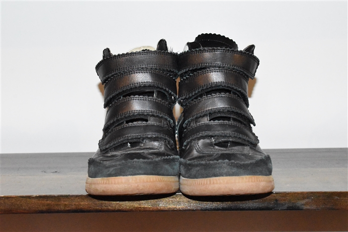 Black Leather Isabel Marant High-Top Sneaker, size 8