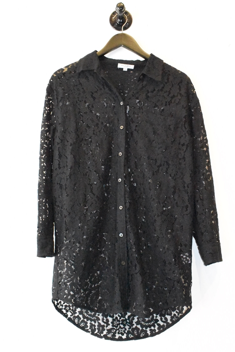 Black Lace Equipment Button Shirt, size S