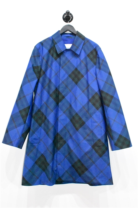 Blue Check Burberry Technical Coat, size M