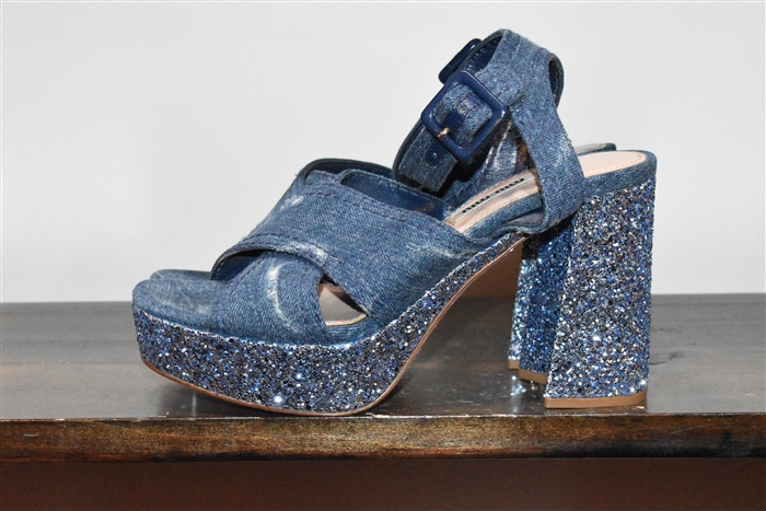 Denim Blue Miu Miu Platform Sandals, size 7