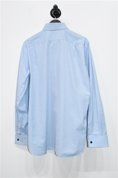 Blue Stripe Ermenegildo Zegna Button Shirt, size L