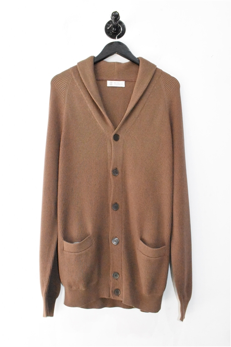 Hazelnut Brunello Cucinelli Cardigan, size 2XL