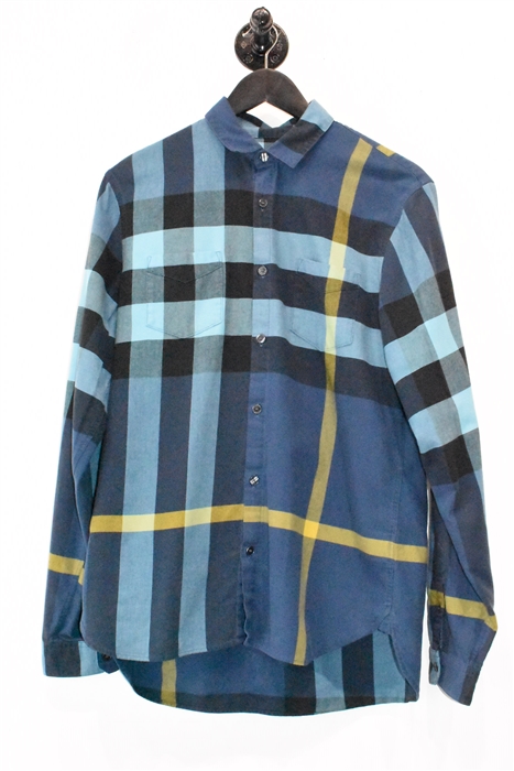Blue Check Burberry Button Shirt, size M