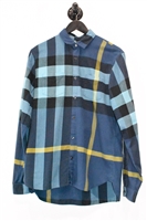 Blue Check Burberry Button Shirt, size M