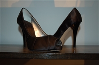 Black Satin Giuseppe Zanotti Peep-Toe, size 7.5