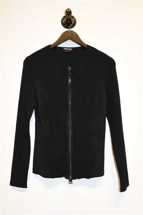 Basic Black Tom Ford Zippered Sweater, size S