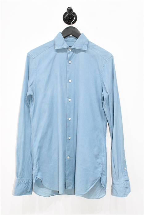 Denim Blue Ermenegildo Zegna Button Shirt, size S