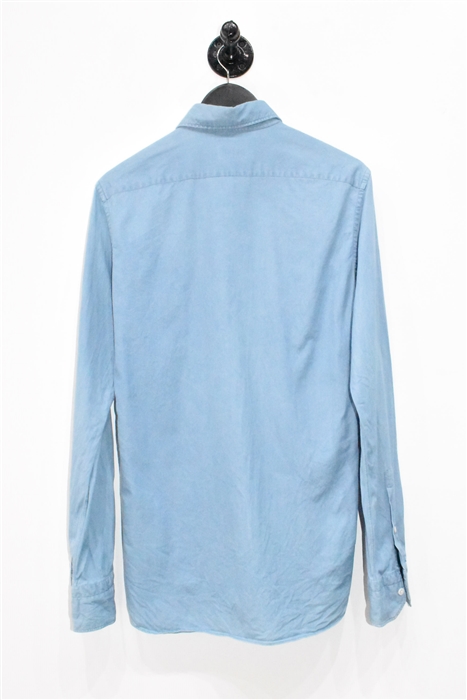 Denim Blue Ermenegildo Zegna Button Shirt, size S