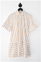 Beige Stripe Jonathan Simkhai Shirt Dress, size S