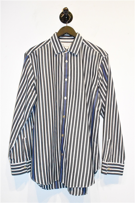 Navy Stripe Paul Smith Button Shirt, size L