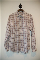 Geometric Prada Button Shirt, size L