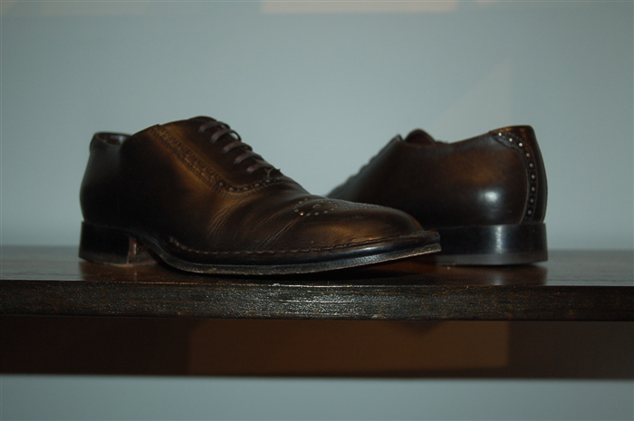 Black Leather Gianni Versace - Vintage Oxford, size 7