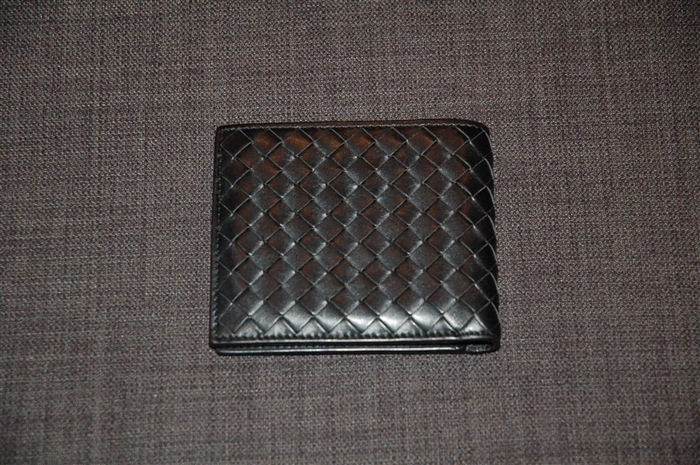Black Leather Bottega Veneta Wallet, size O/S