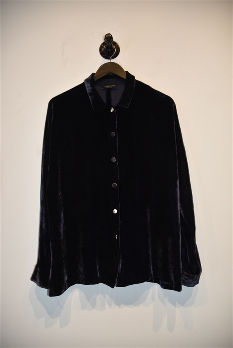 Navy Lafayette 148 Button Shirt, size L