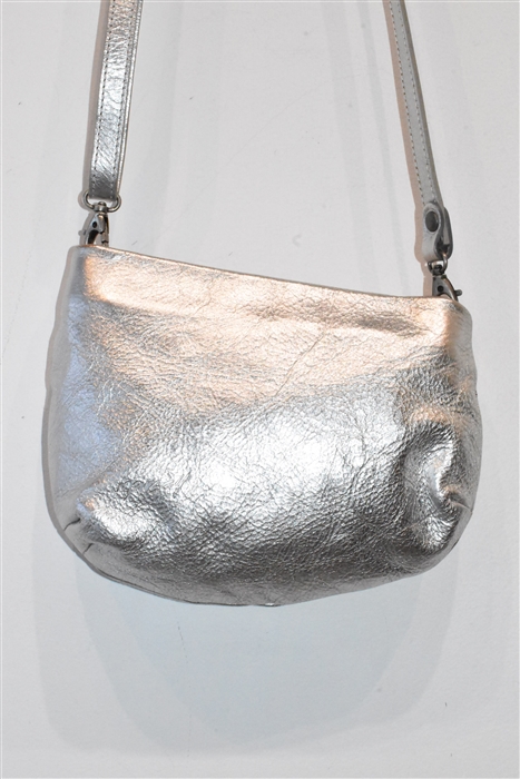 Metallic Silver Marsell Shoulder Bag, size S