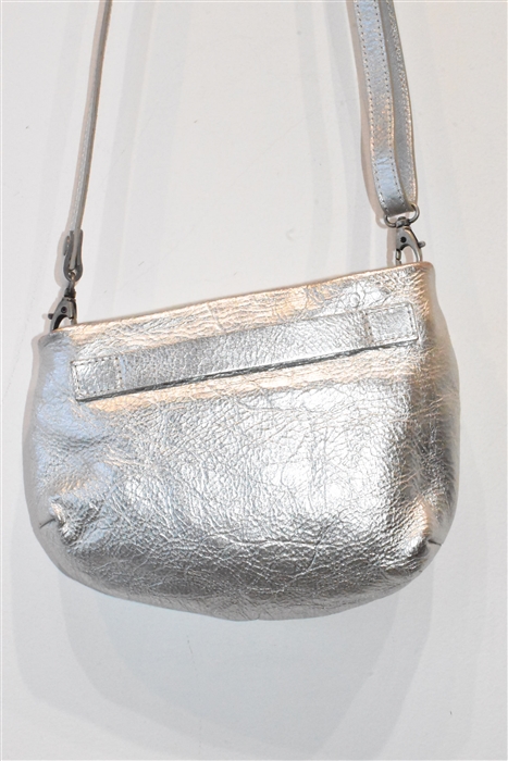 Metallic Silver Marsell Shoulder Bag, size S