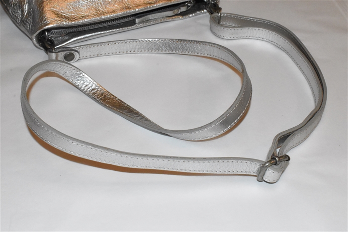 Metallic Silver Marsell Shoulder Bag, size S