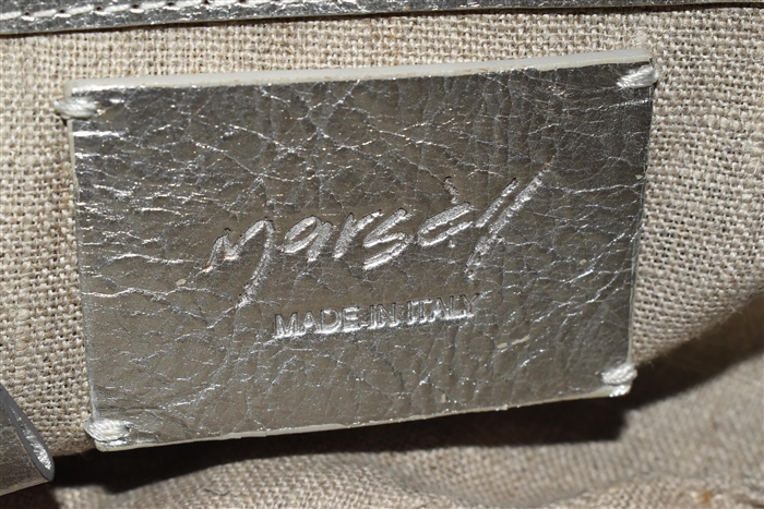 Metallic Silver Marsell Shoulder Bag, size S