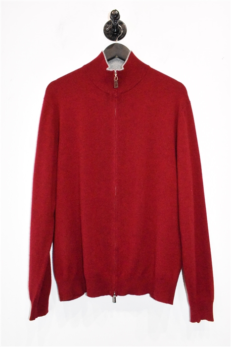 Dark Red Eredi Pisano Cashmere Sweater, size XL