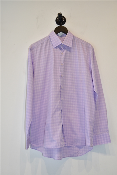Lilac Check Etro Button Shirt, size XL
