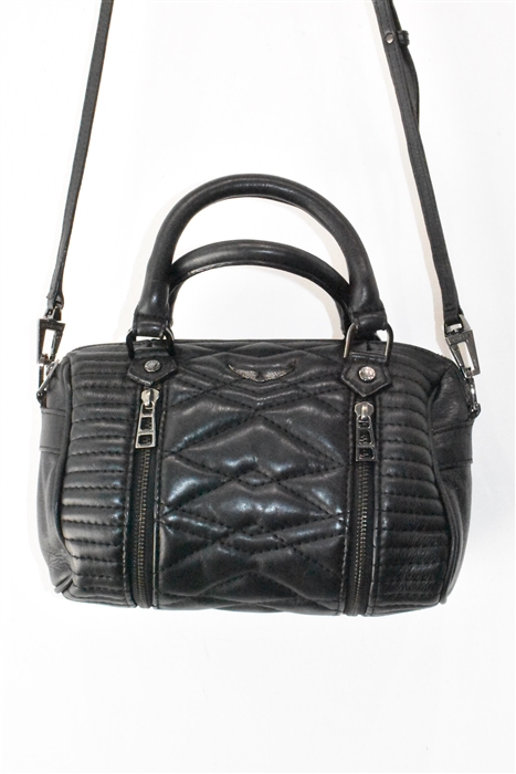 Black Leather Zadig & Voltaire Satchel, size XS