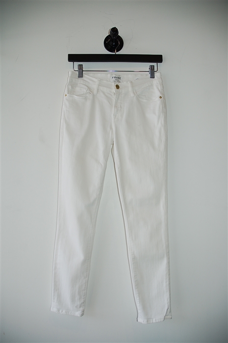Bright White Frame Skinny Jean, size 28