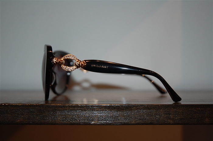 Shiny Black Bulgari Sunglasses, size O/S