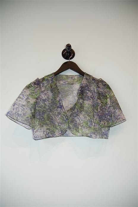 Abstract Print Carolina Herrera Cropped Jacket, size S