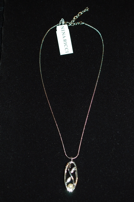 Rhodium Nina Ricci Necklace, size O/S