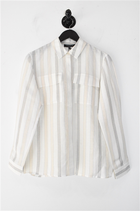 White Stripe Lafayette 148 Button Shirt, size XS