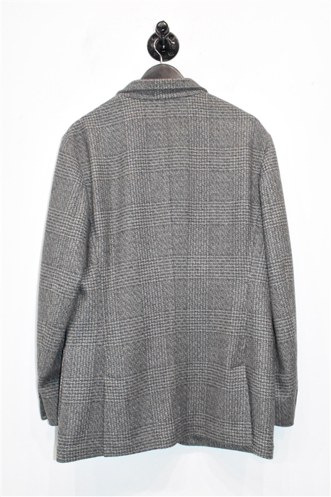 Glen Plaid Brunello Cucinelli Blazer Jacket, size L