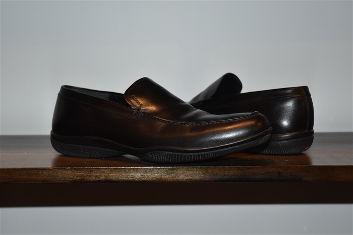 Black Leather Prada Loafer, size 9.5