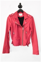 Cerise Iro Leather Jacket, size 2