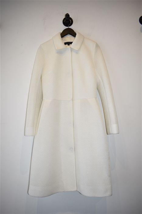 Soft White Pink Tartan Coat, size 6