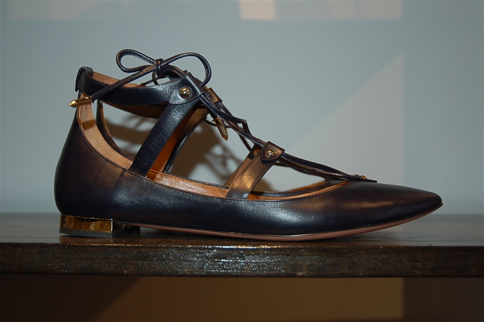 French Navy Aquazzura Flats, size 8