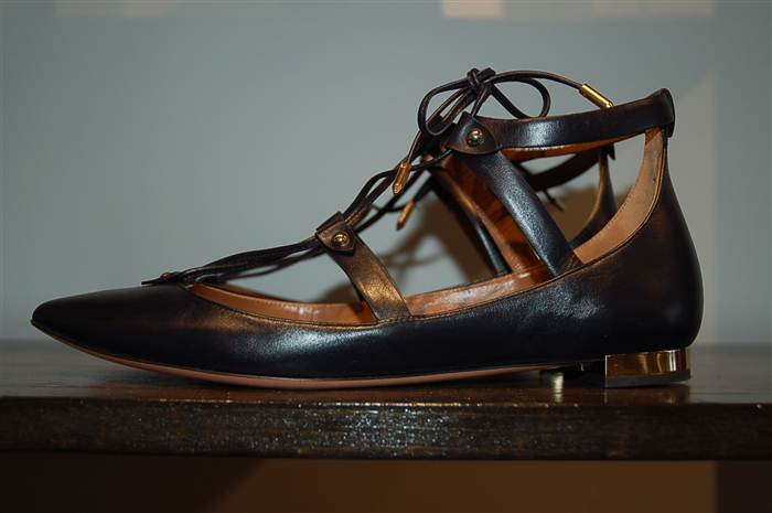 French Navy Aquazzura Flats, size 8