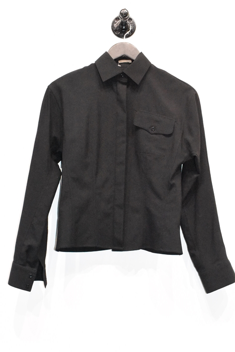 Basic Black Alaia Button Shirt, size S