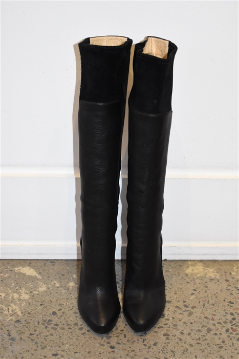 Black Leather Christian Louboutin Tall Boots, size 6.5
