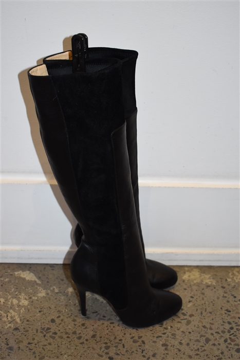 Black Leather Christian Louboutin Tall Boots, size 6.5