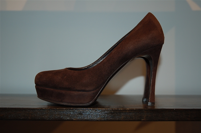 Chocolate Suede Saint Laurent Pumps, size 6.5