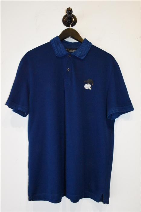 Evening Blue Alexander McQueen Polo, size 2XL