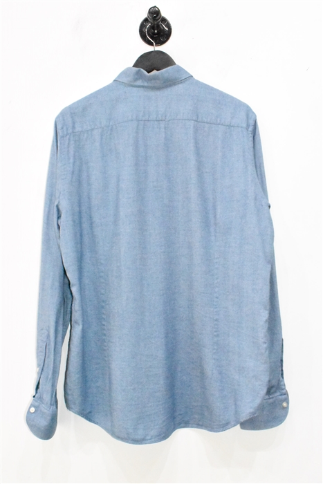 Denim Blue Emanuel Berg Button Shirt, size L