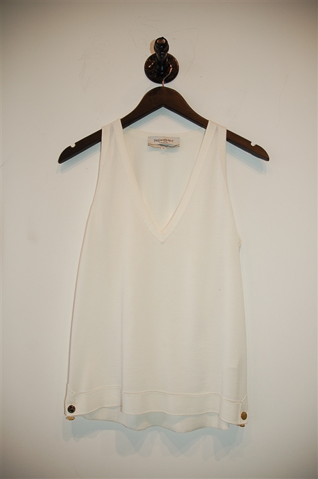 Soft White Saint Laurent Shell, size M
