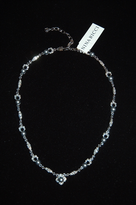 Rhodium Nina Ricci Necklace, size O/S