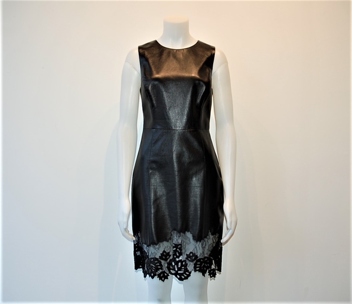 Black Leather Jason Wu Sheath Dress, size 6