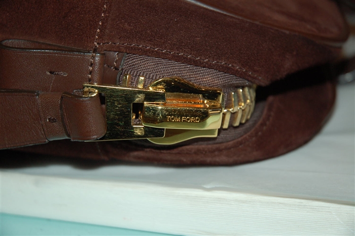 Brown Suede Tom Ford Briefcase, size S