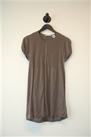 Cloudy Gray Autumn Cashmere Short-Sleeved Top, size L