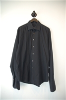 Basic Black Canali Button Shirt, size XL