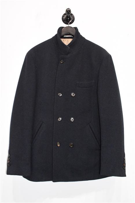 Navy Brunello Cucinelli Peacoat, size L