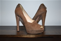 Dark Taupe Prada Peep-Toe, size 9